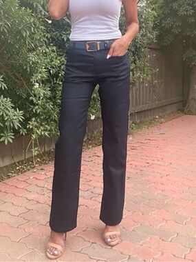 BEVY FLOG Tami Navy Snake Pants size 31 NWT